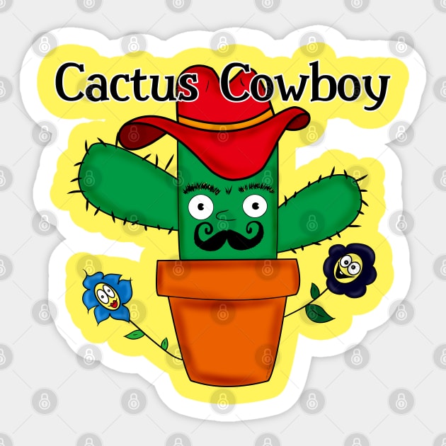 Cactus Cowboy Sticker by DitzyDonutsDesigns